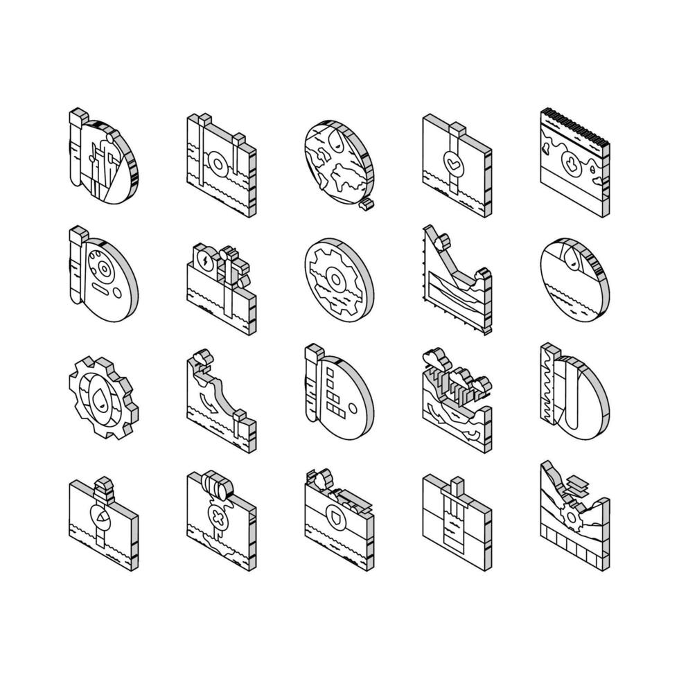 Hydrogeologe industriell isometrisch Symbole einstellen Vektor