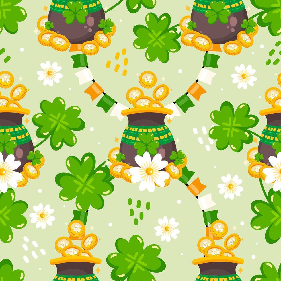 nahtlos Muster St Patrick's Tag Elemente. Vektor Illustration.