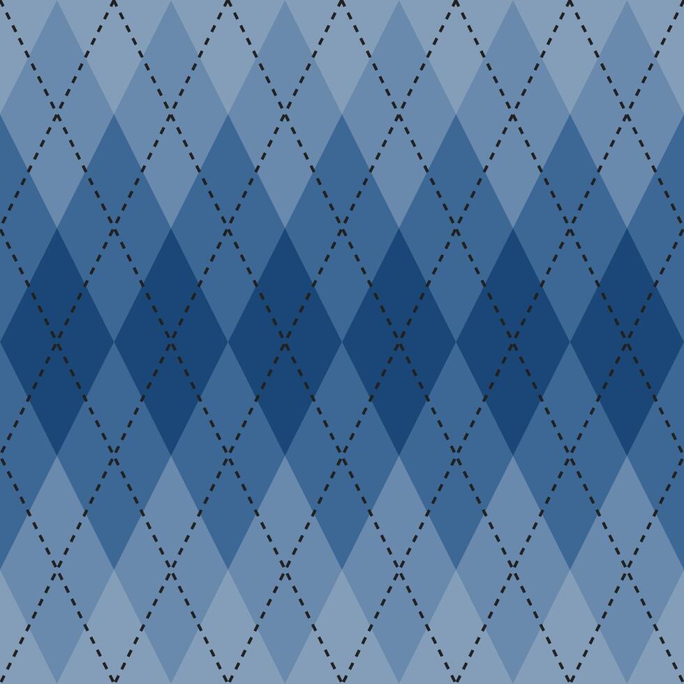 Marine Blau Gradient Argyle Muster. Argyle Vektor Muster. Argyle Muster. nahtlos geometrisch Muster zum Kleidung, Verpackung Papier, Hintergrund, Hintergrund, Geschenk Karte, Pullover.