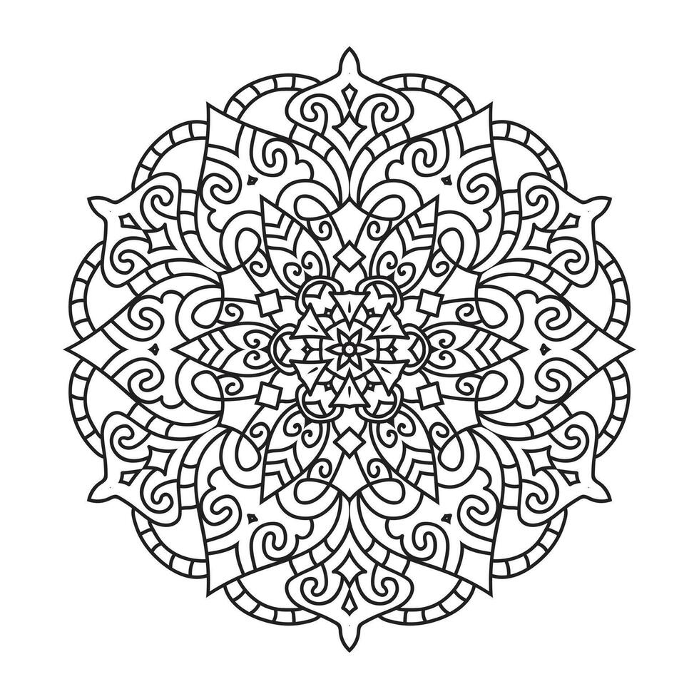 Vektor Gliederung Mandala dekorativ und Zier Design zum Färbung Seite