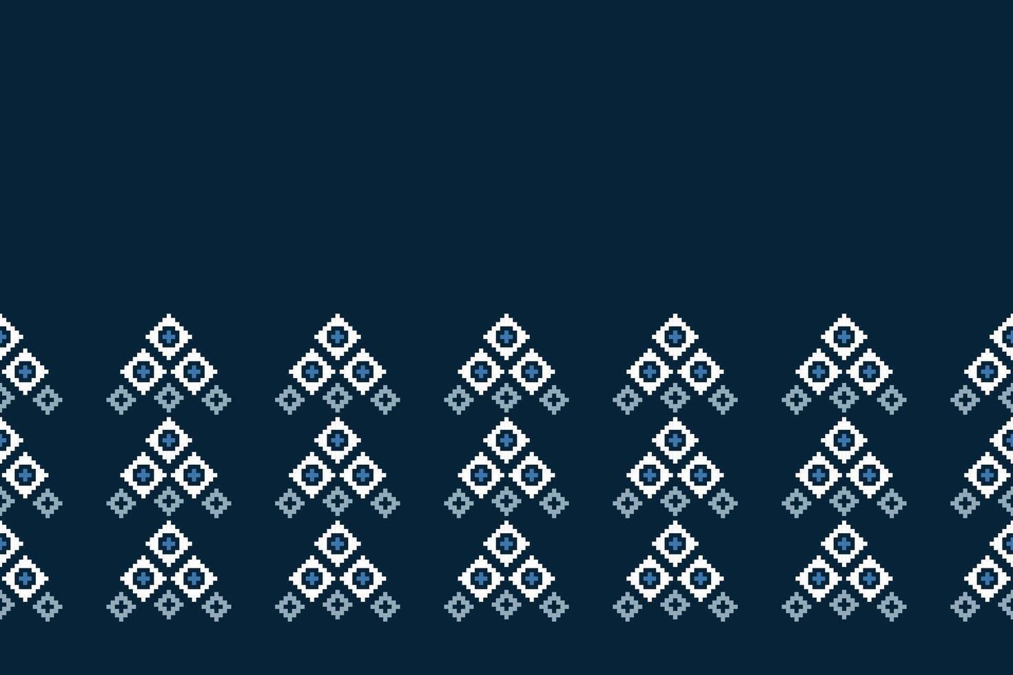 traditionell ethnisch Motive Ikat geometrisch Stoff Muster Kreuz Stich.ikat Stickerei ethnisch orientalisch Pixel Marine Blau Hintergrund. abstrakt, vektor, illustration. Textur, Schal, Dekoration, Tapete. vektor