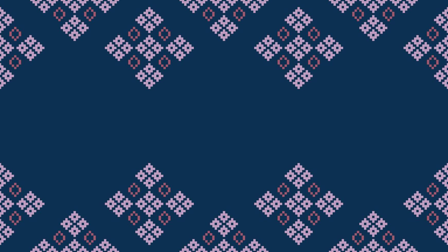 traditionell ethnisch Motive Ikat geometrisch Stoff Muster Kreuz Stich.ikat Stickerei ethnisch orientalisch Pixel Marine Blau Hintergrund. abstrakt, vektor, illustration. Textur, Schal, Dekoration, Tapete. vektor