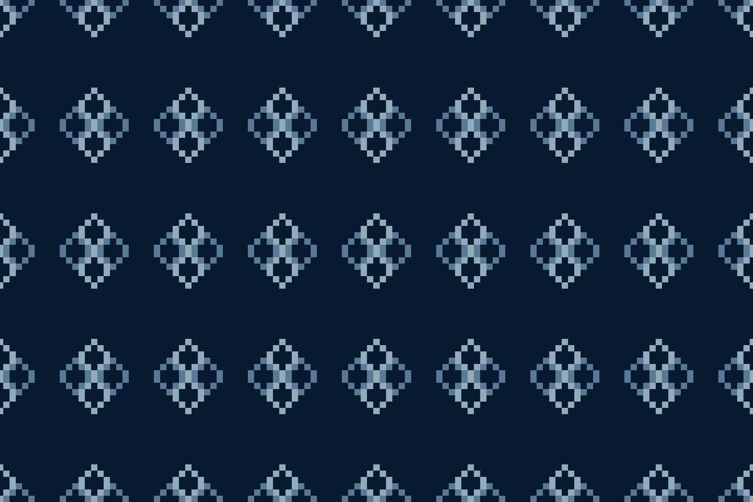 traditionell ethnisch Motive Ikat geometrisch Stoff Muster Kreuz Stich.ikat Stickerei ethnisch orientalisch Pixel Marine Blau Hintergrund. abstrakt, vektor, illustration. Textur, Schal, Dekoration, Tapete. vektor