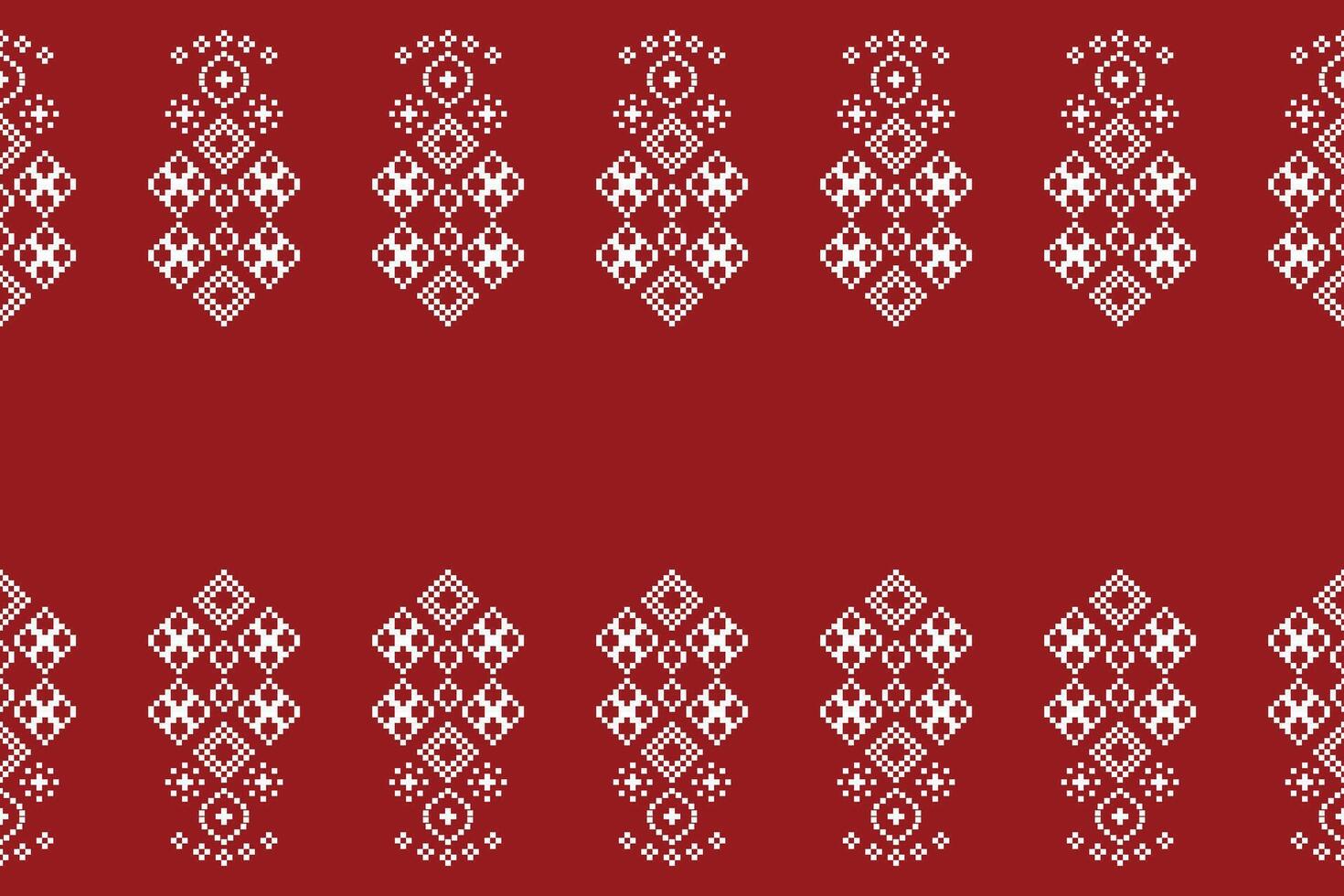 traditionell ethnisch Motive Ikat geometrisch Stoff Muster Kreuz Stich.ikat Stickerei ethnisch orientalisch Pixel rot Hintergrund. abstrakt, vektor, illustration. Textur, Weihnachten, Dekoration, Tapete. vektor