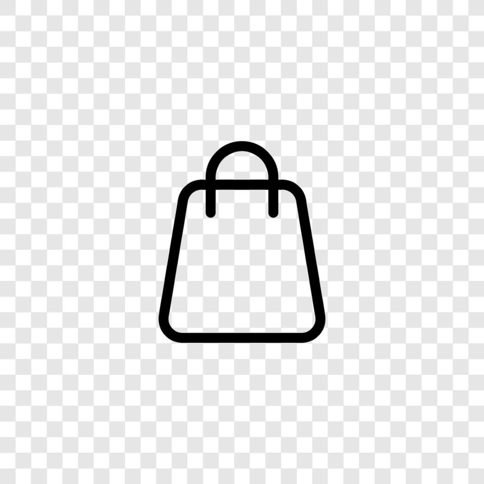 svart handla väska ikon vektor