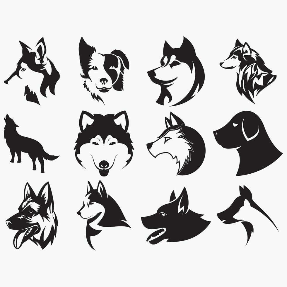samling av hund logotyper vektor