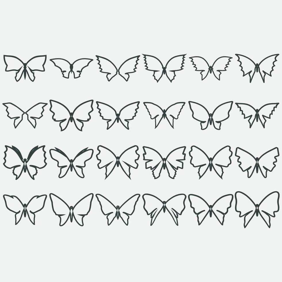 samling av fjäril logotyper vektor