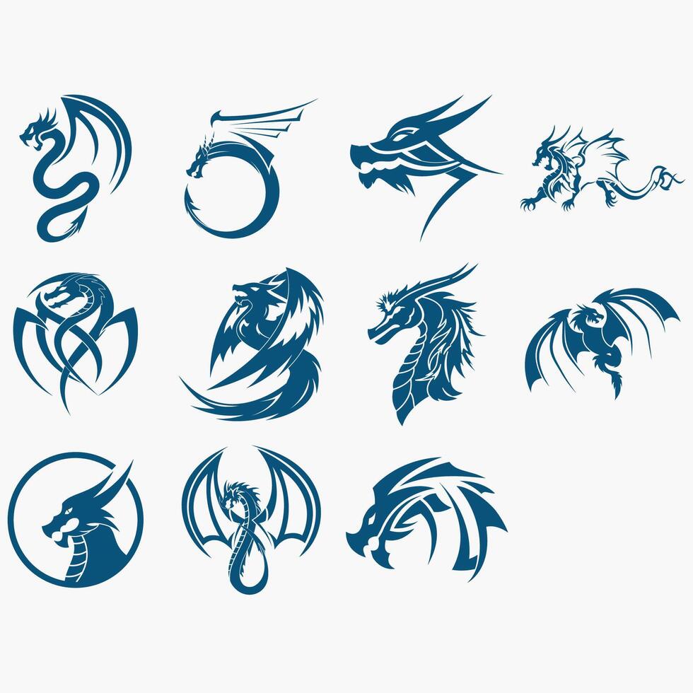 Sammlung von Drachen Logos vektor