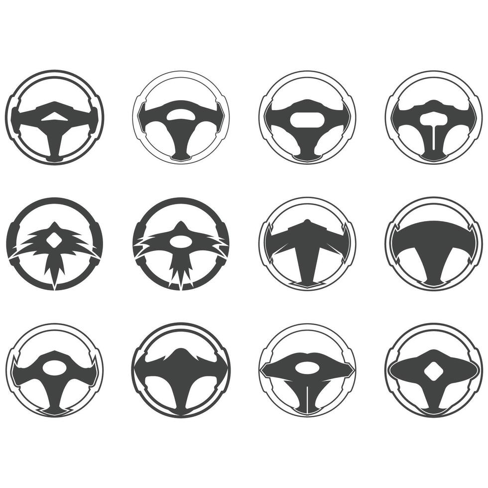 styrning hjul logotyp vektor illustrationer