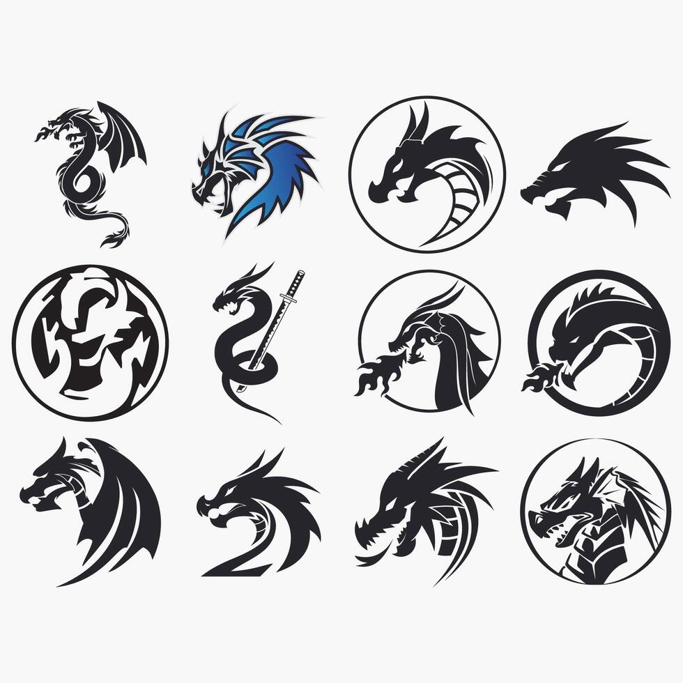 Sammlung von Drachen Logos vektor