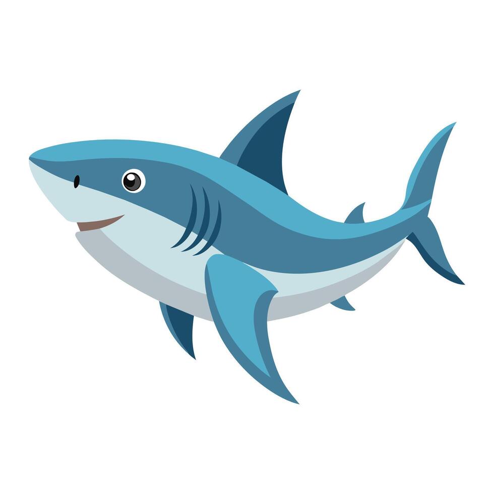hajar djur- platt vektor illustration.
