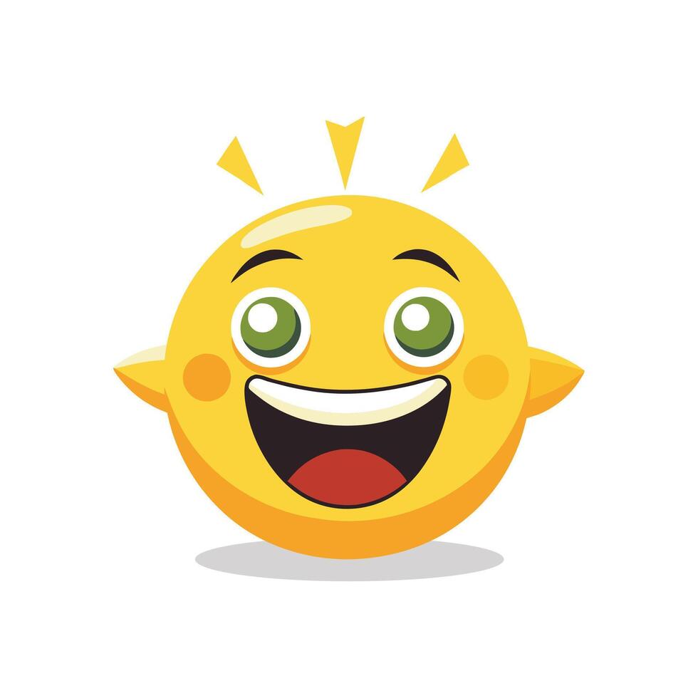 strålande ansikte med leende ögon emoji platt vektor illustration på vit bakgrund