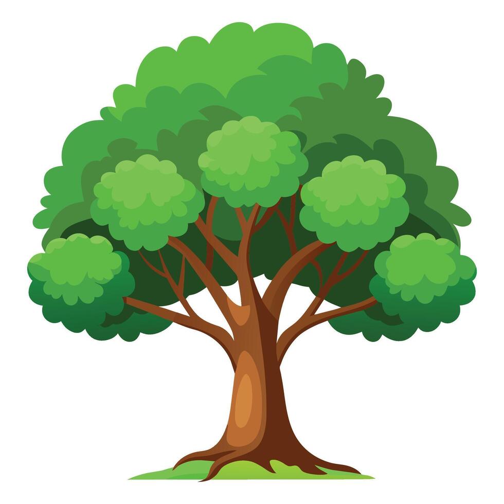 ek träd isolerat platt vektor illustration.