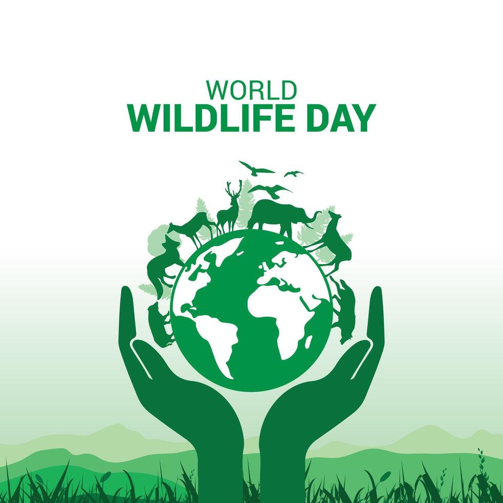 Welt Tierwelt Tag ist Über Wald Tiere, und Welt Tierwelt Tag ist Über Wald Tiere und das Leben Zyklus von Wald Tiere. Welt Tierwelt durch Tiere auf Erde, Tierwelt Konzepte vektor