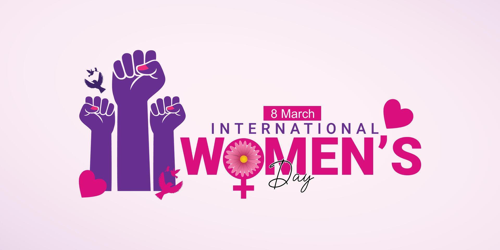 International Damen Tag Konzept Poster. 2024 Damen Tag Kampagne Thema- inspirieren Aufnahme, Frauen zum Feminismus, Unabhängigkeit, Schwesternschaft, Ermächtigung, Aktivismus zum Damen Rechte, 8 März vektor