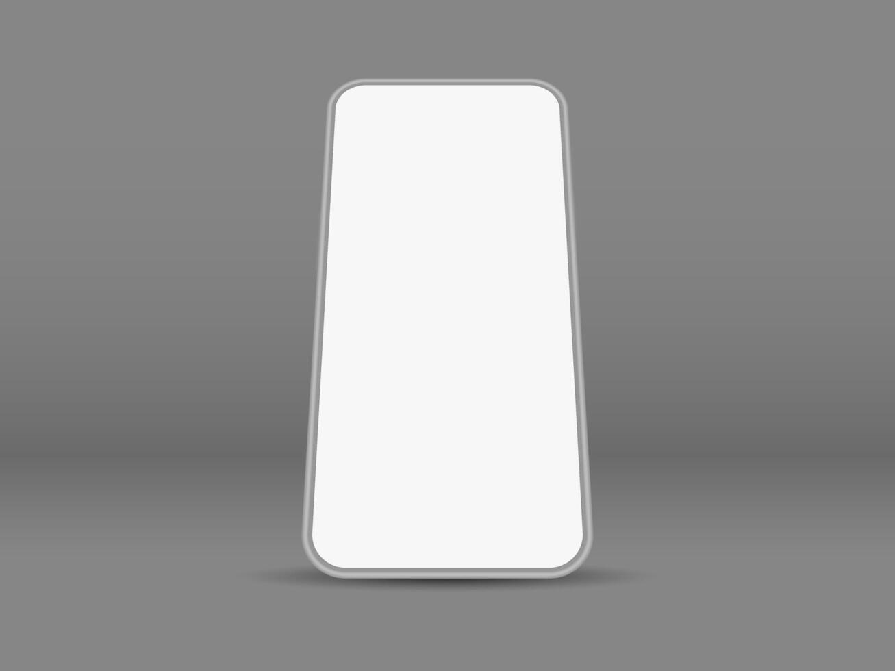 3d grå mobil smartphone realistisk på mörk grå bakgrund. vektor illustration