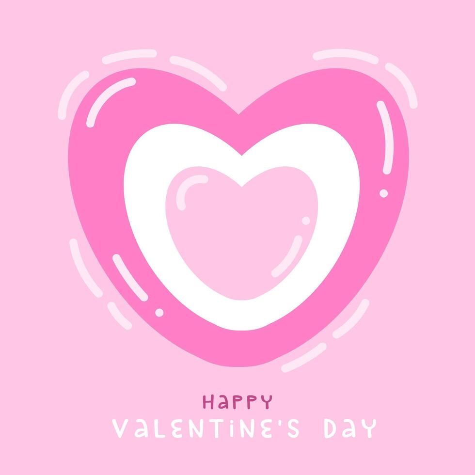 Valentinsgrüße Tag Gruß Karte mit Herz auf Rosa Hintergrund vektor