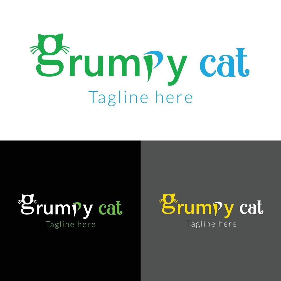 sällskapsdjur katt affär djur- logotyp mall vektor
