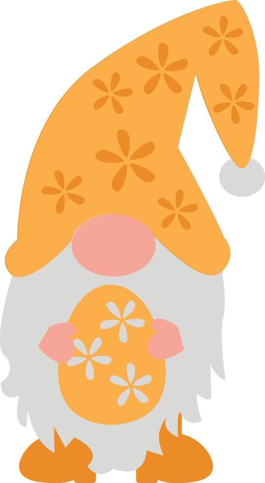 påsk gnome med ägg skära mall vektor
