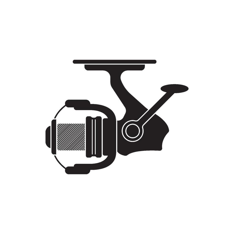 Angeln Spule Logo Symbol Design Vektor Illustration