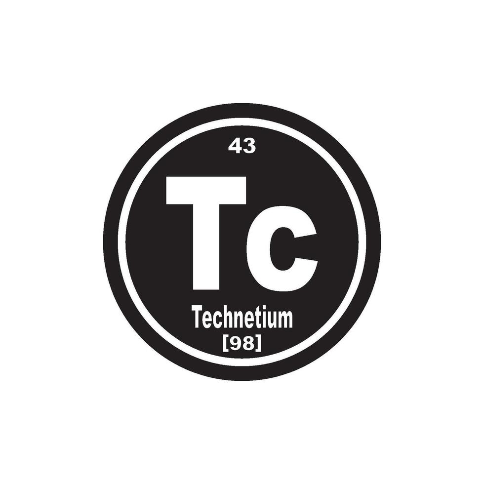 Technetium Symbol, chemisch Element im das periodisch Tabelle vektor
