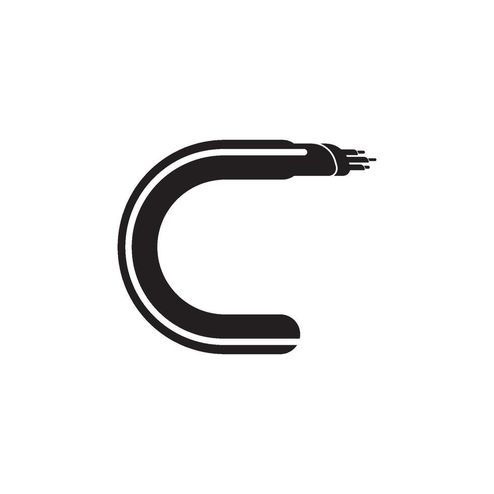 Ballaststoff Optik Kabel Symbol. Vektor Illustration Symbol Design