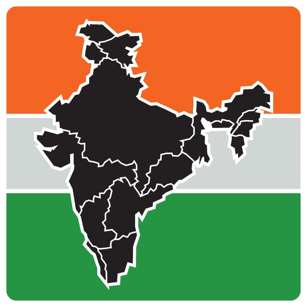Karta av Indien ikon vektor illustration symbol design