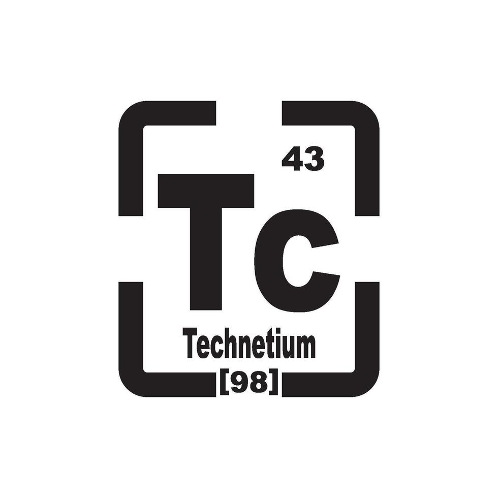 teknetium ikon, kemisk element i de periodisk tabell vektor