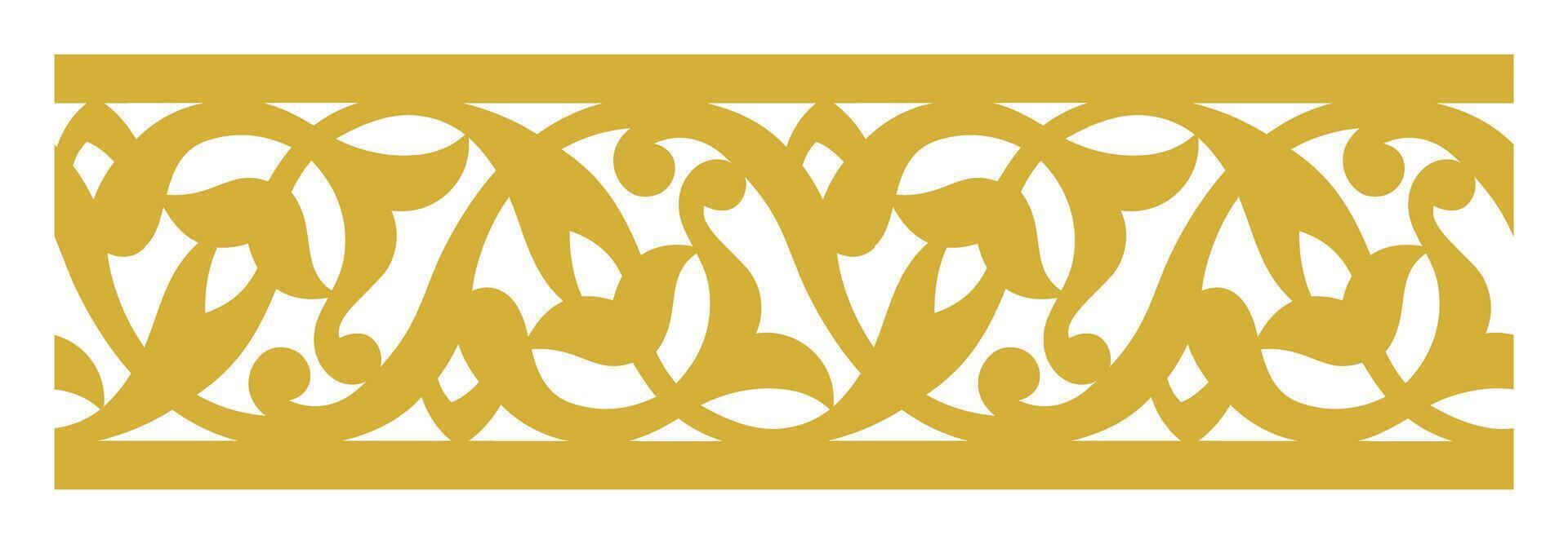 Antiquität nahtlos Arabisch Blumen- Ornament Rahmen Design Element, Vektor Laser- und cnc Schneiden Rand Vorlage