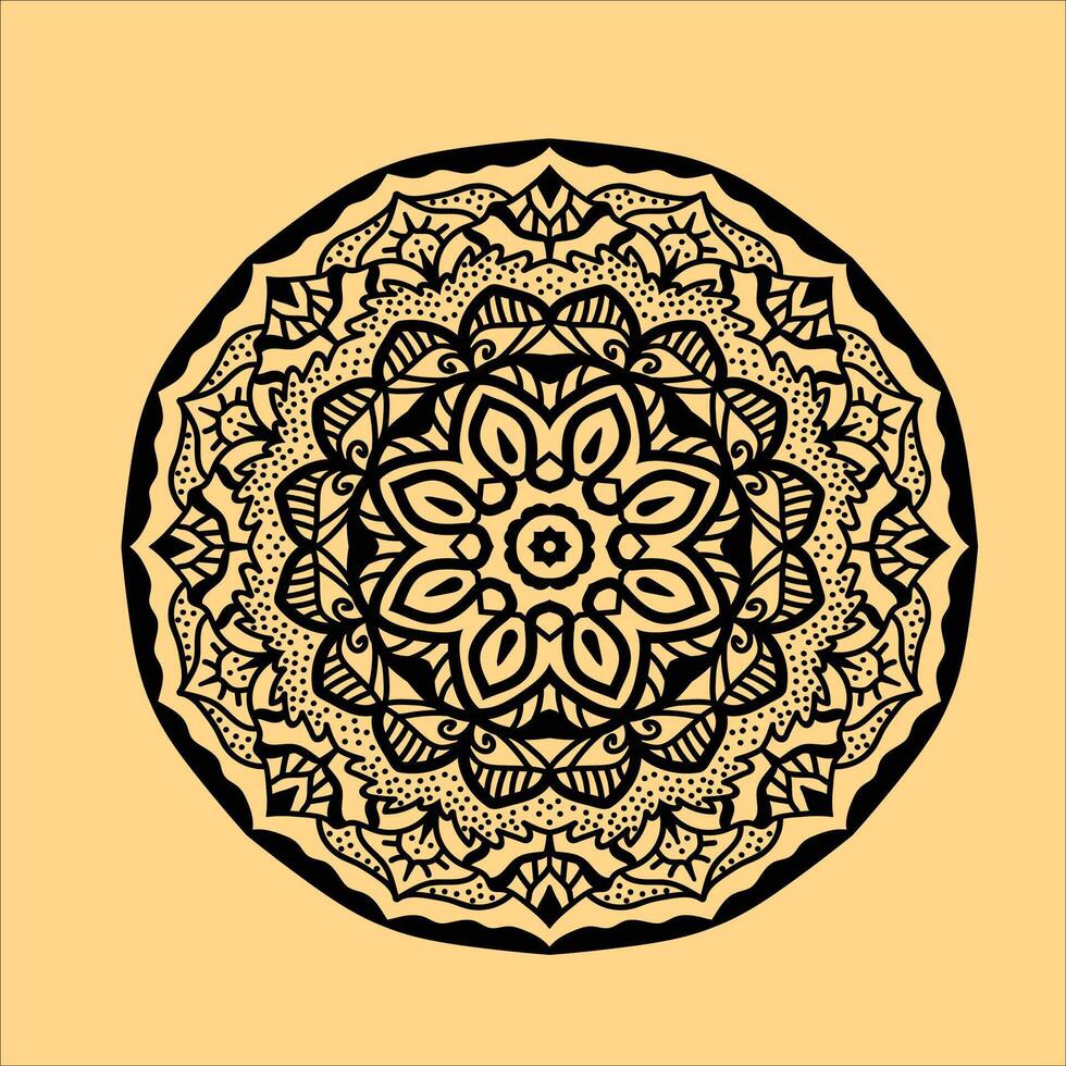 kreisförmig Muster im bilden von Mandala zum Henna, mehndi, Tätowierung, Dekoration, Mandala. ethnisch dekorativ Element. Islam, Arabisch, indisch, Ottomane Motive. Retro-inspiriert Mandala vektor