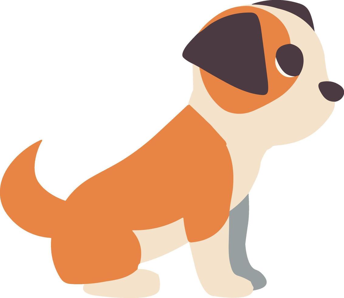 beagle hund platt stil isolerat på bakgrund vektor