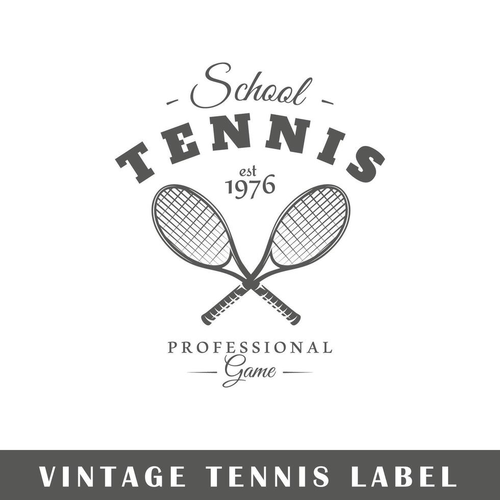 Tennis Etikette isoliert auf Weiß Hintergrund vektor