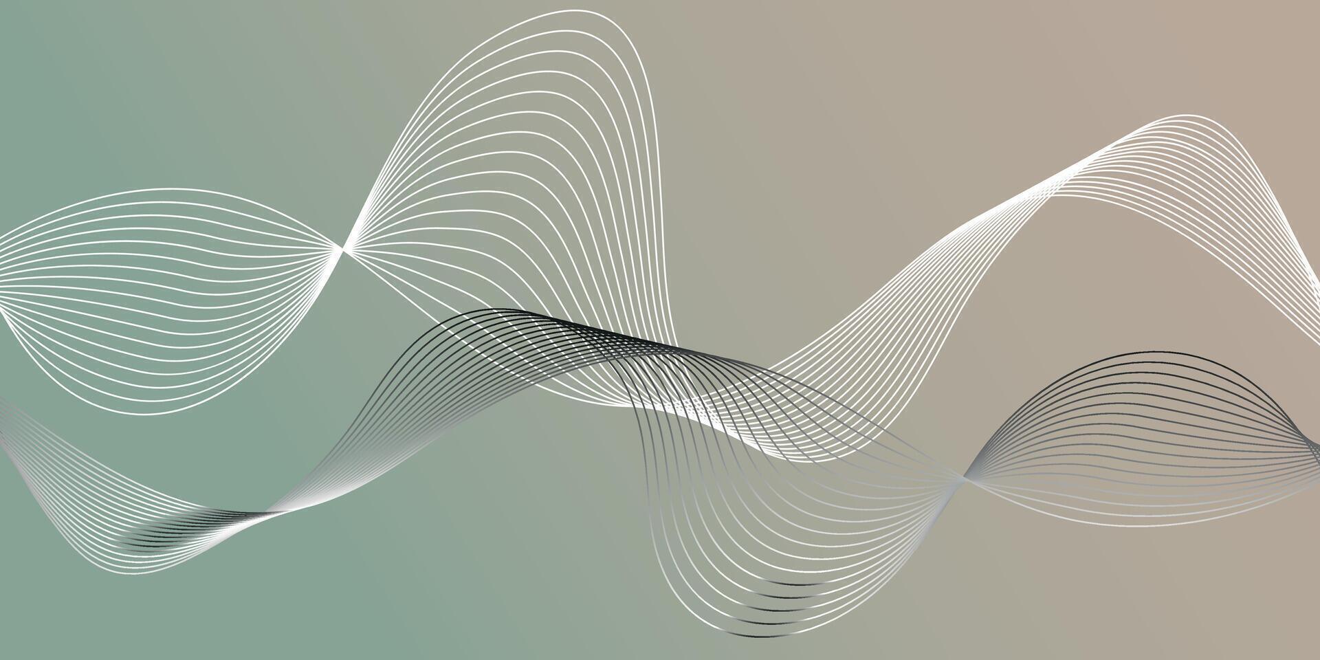 abstrakt Vinka element för design. digital frekvens Spår utjämnare. böjd vågig linje. stiliserade linje konst bakgrund. vektor