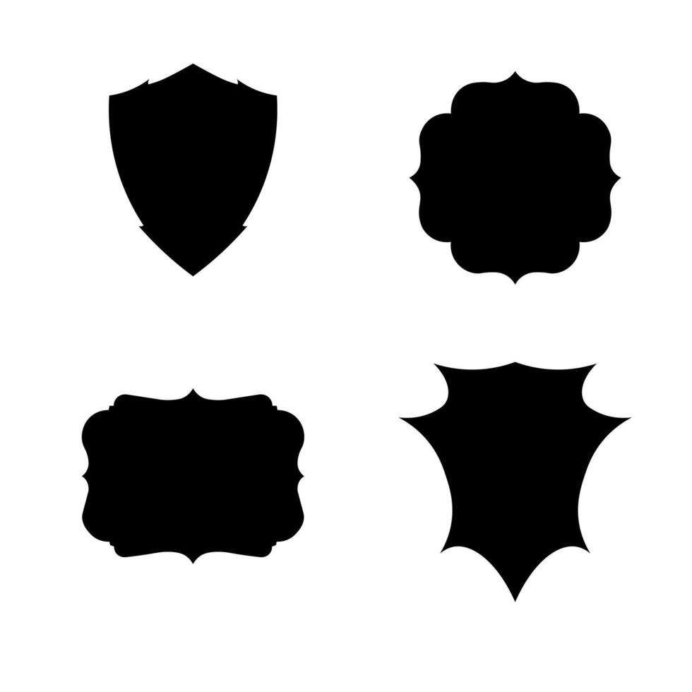 uppsättning av årgång märka och märken form samlingar. vektor illustration. svart mall för lappa, insignier, täcka över.