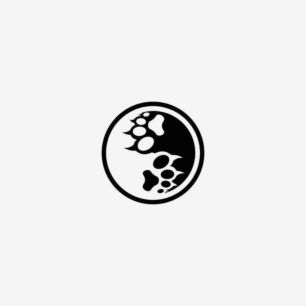 abstrakt djur- Björn yin yang logotyp ikon idéer vektor