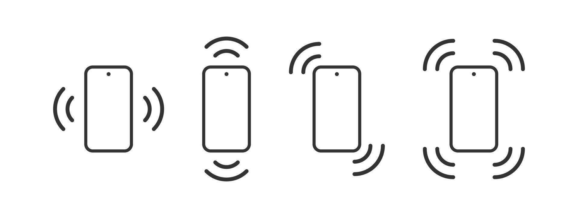 Klingeln Telefon Symbol. Smartphone Ring. Telefon Anruf unterzeichnen. Handy, Mobiltelefon Vibration. Vektor Illustration.