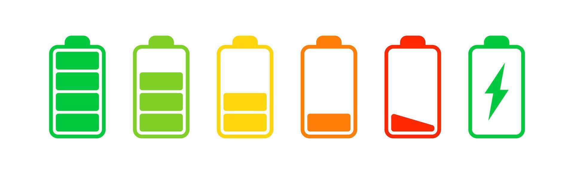 Batterie Symbol. aufladen Energie unterzeichnen. voll Elektrizität Leistung. Akkumulator Niveau Bar. Vektor Illustration.