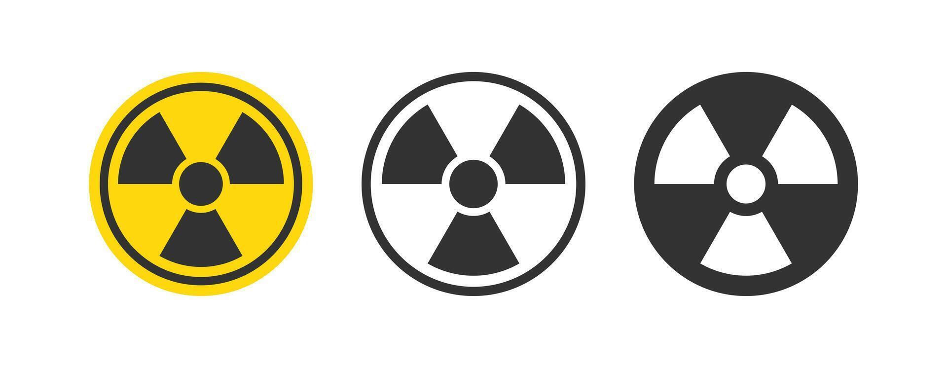 Strahlung unterzeichnen. nuklear Gefahr Symbol. radioaktiv Warnung. giftig Achtung. Vektor Illustration.