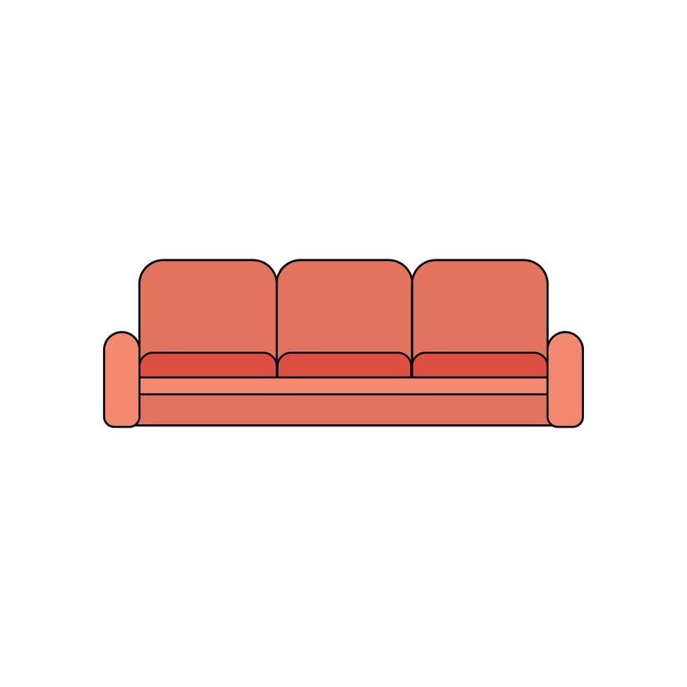 soffa. vektor ikon färgad, isolerat på vit bakgrund.