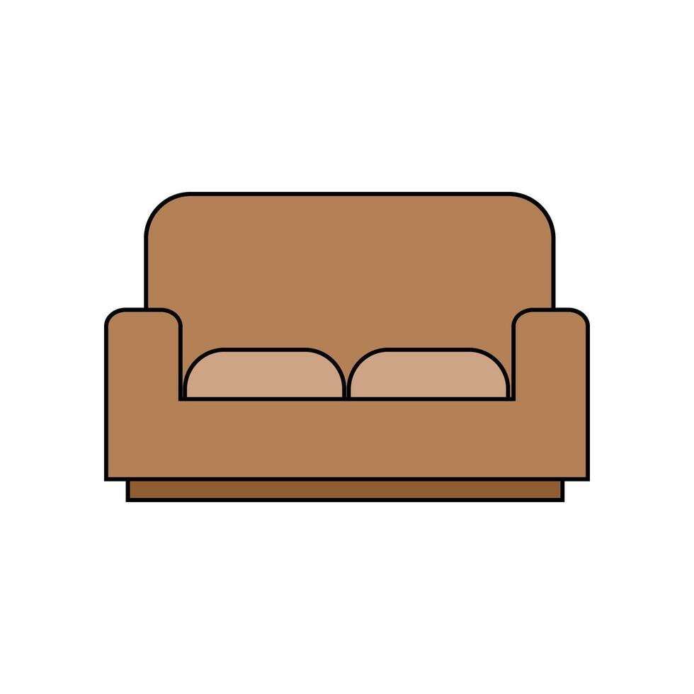 Sofa. Vektor Symbol farbig, isoliert auf Weiß Hintergrund.