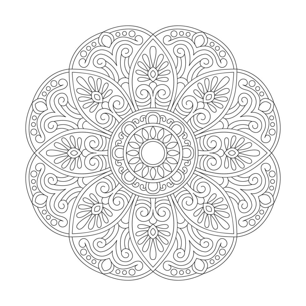 mystisch attraktiv Mandala Design zum Färbung Buch Buchseite, vektor