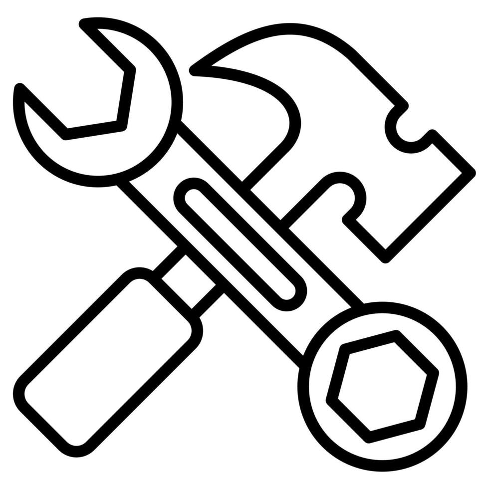 Konstruktion Werkzeuge Symbol Linie Vektor Illustration