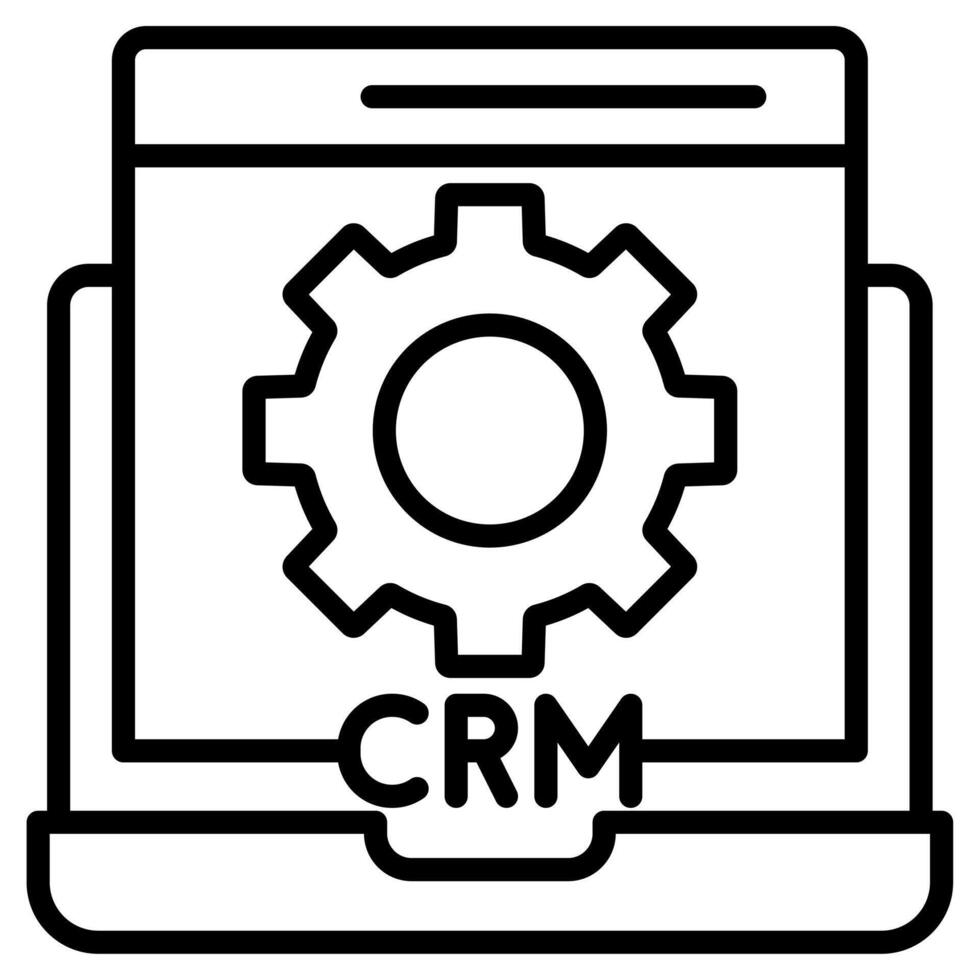 crm Plattform Symbol Linie Vektor Illustration