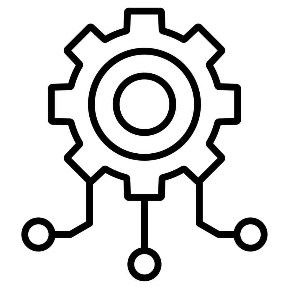 systemet integration ikon linje vektor illustration