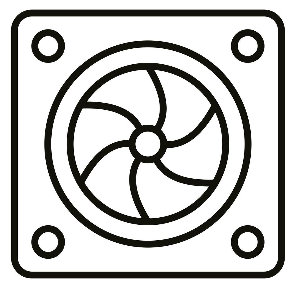 kyl- systemet ikon linje vektor illustration