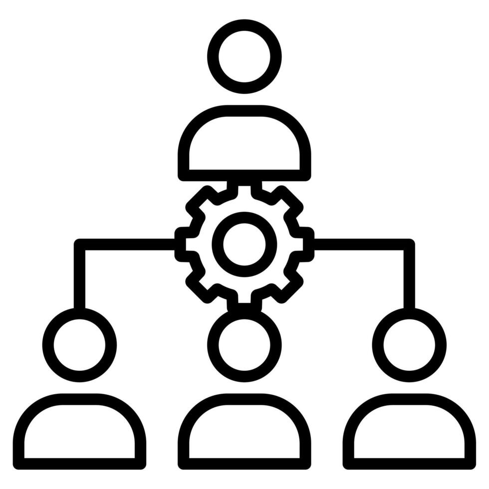 förvaltning hierarki ikon linje vektor illustration