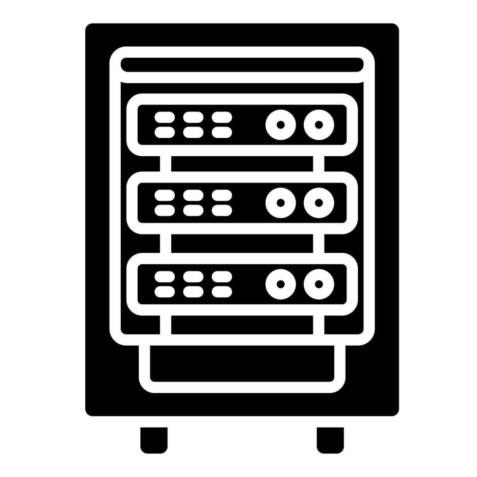 Server Gestell Symbol Linie Vektor Illustration