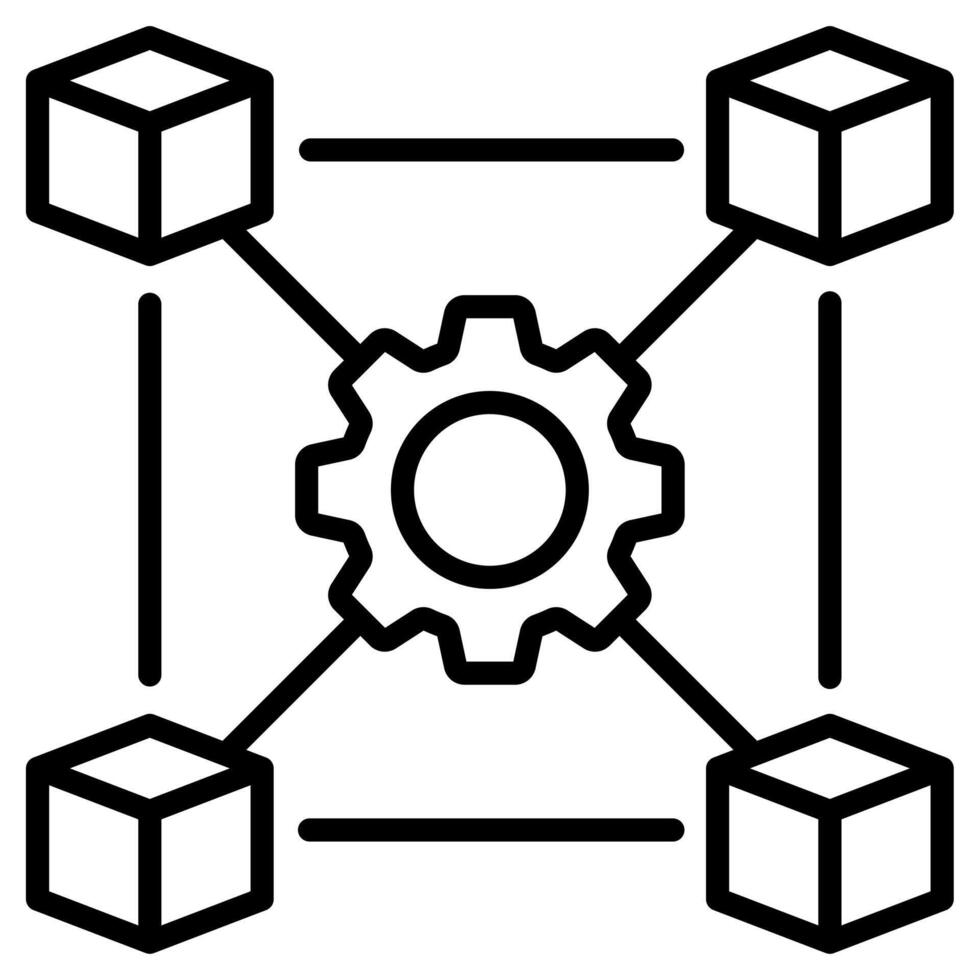 Interoperabilität Symbol Linie Vektor Illustration