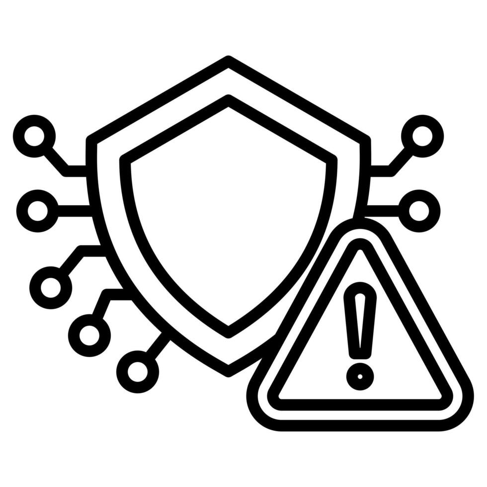 Cyber Bedrohungen Symbol Linie Vektor Illustration