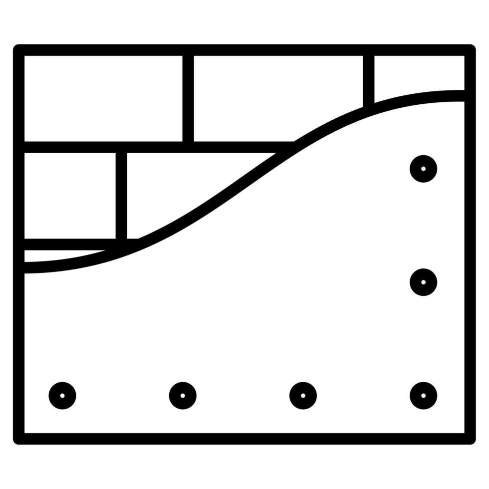 gipsvägg ikon linje vektor illustration